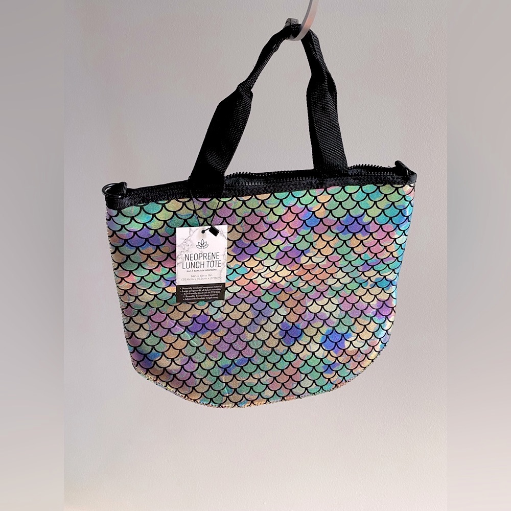 !Large! Samba Neoprene Lunch Tote Bag w Strap ✨ Mermaid - Picture 4 of 4